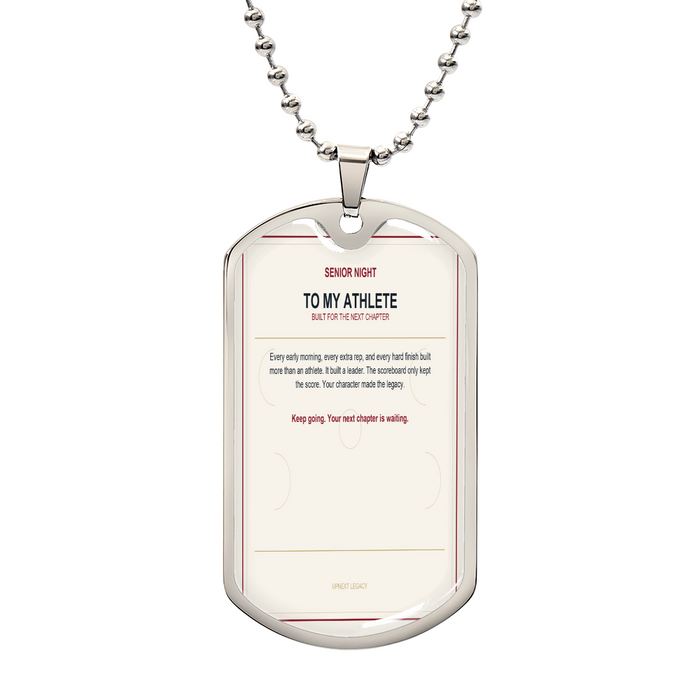 Senior Night Athlete Dog Tag Necklace | UpNext Legacy Gift