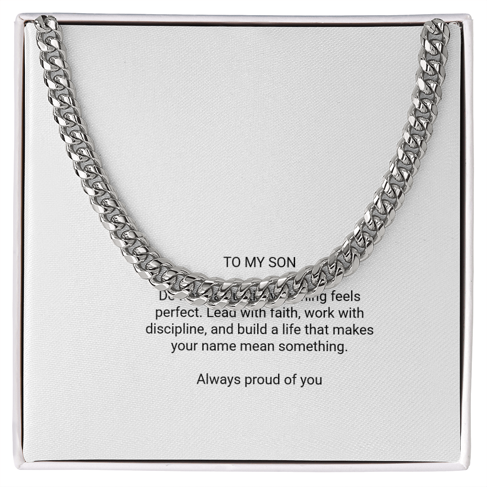 To My Son - Your Next Chapter Cuban Link Chain | UpNext Legacy Gift