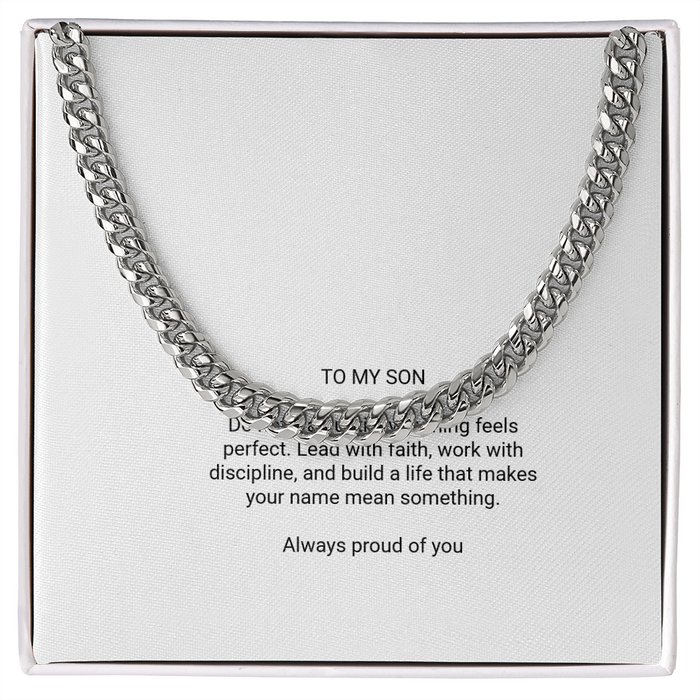 To My Son - Your Next Chapter Cuban Link Chain | UpNext Legacy Gift
